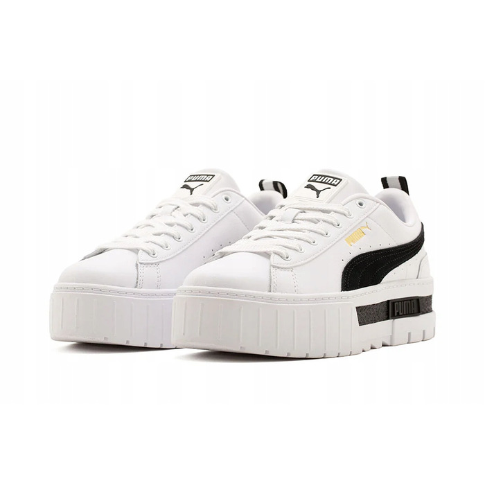 Жіночі білі кросівки на платформі Puma Mayze, шкіряні, р. 37