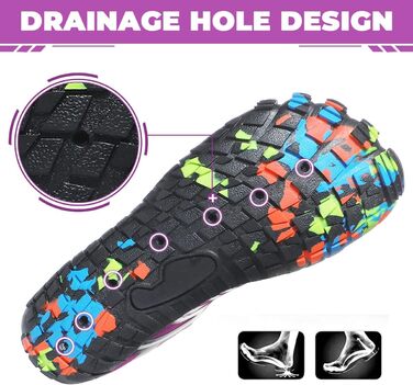 Шкарпетки для плавання Ziitop: чоловічі та жіночі, швидковисихаючі, з дренажними отворами, для пляжу, басейну, каякінгу, фітнесу, трейлраннінгу та хайкінгу, розмір 35-46