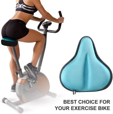 Покриття для велосипедного сидіння Sattelbezug, 27 x 25 см, широке, гелеве, для стаціонарних велосипедів, велотренажерів, спиннингу, з гелевою подушкою, м'яке, небесно-блакитне