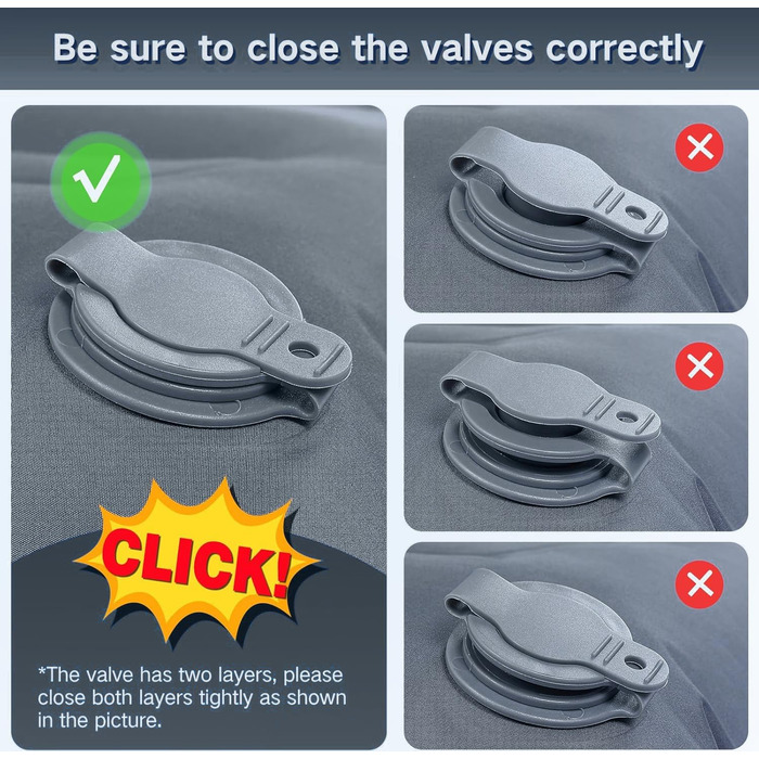 Надувний килимок для кемпінгу з інтегрованим насосом, 12.7 см, з подушкою, компактний для подорожей, туризму та відпочинку на природі (Оранжево-Чорний)