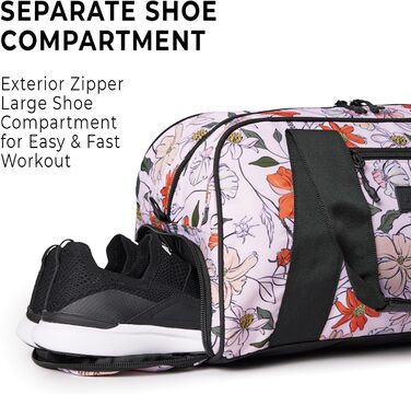 Спортивна сумка Vooray Burner 23 л з відділенням для взуття, 39 см, Flower Power