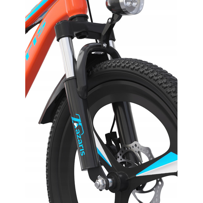 Дитячий велосипед 16 дюймів з дисковими гальмами, допоміжними колесами, амортизатором, захисним кожухом та LED-ліхтариком