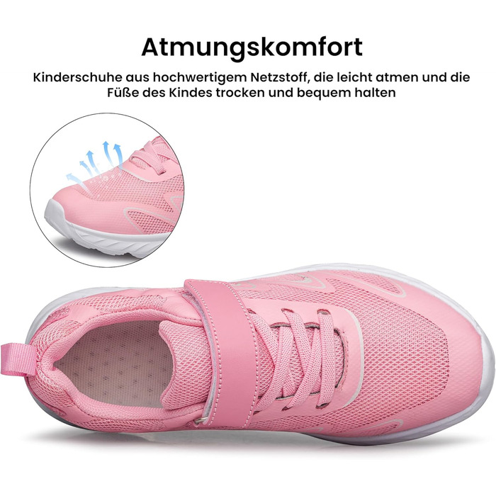 Дитячі кросівки Raoendis для хлопчиків та дівчаток - спортивні, для занять у залі, легкі, з дихаючим матеріалом (29 EU, Рожевий)