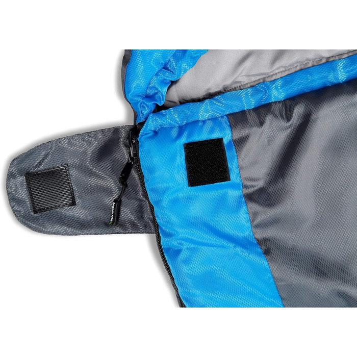 Сплячий мішок MOUNTREX® – ультралегкий та компактний (850г) – для відпочинку на природі, літній спальний мішок, мумієвидний (205x75см) – мале пакування та легкість – для підлітків та дорослих + подарунок: туристична подушка, зелений (блакитний/сірий)