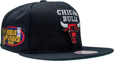 Кепка Mitchell & Ness NBA Top Spot Snapback Chicago Bulls, чорний колір, універсальний розмір