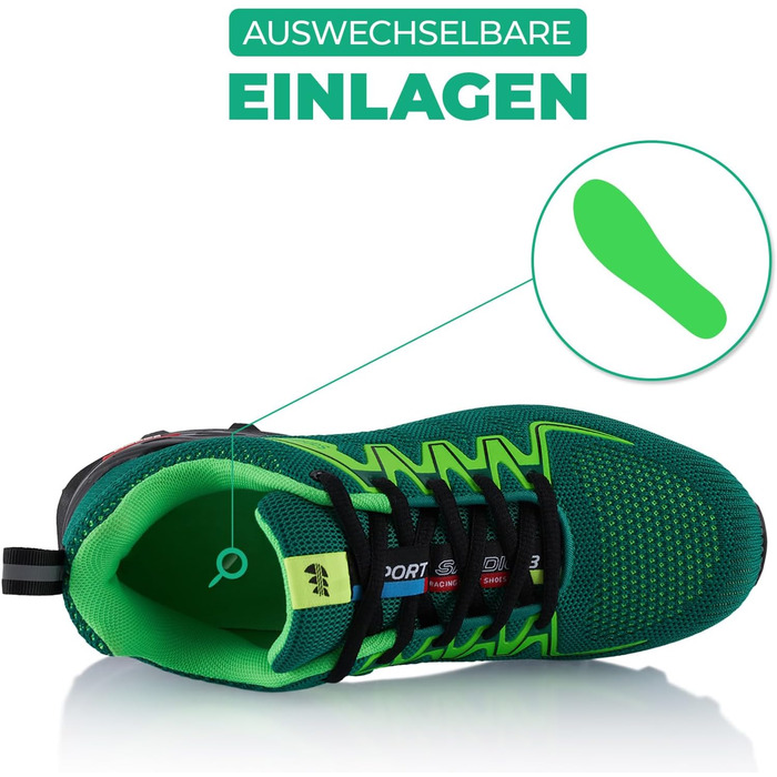 Туфлі для трекінгу та трейлраннінгу для жінок та чоловіків, дихаючі, розмір 38 EU, зелені