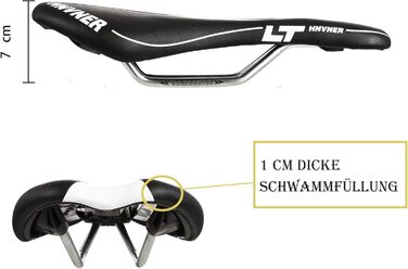 Комфортне сідло для велосипеда: ергономічне сідло Hohl для міських велосипедів, шосе, MTB (M, чорний/білий)