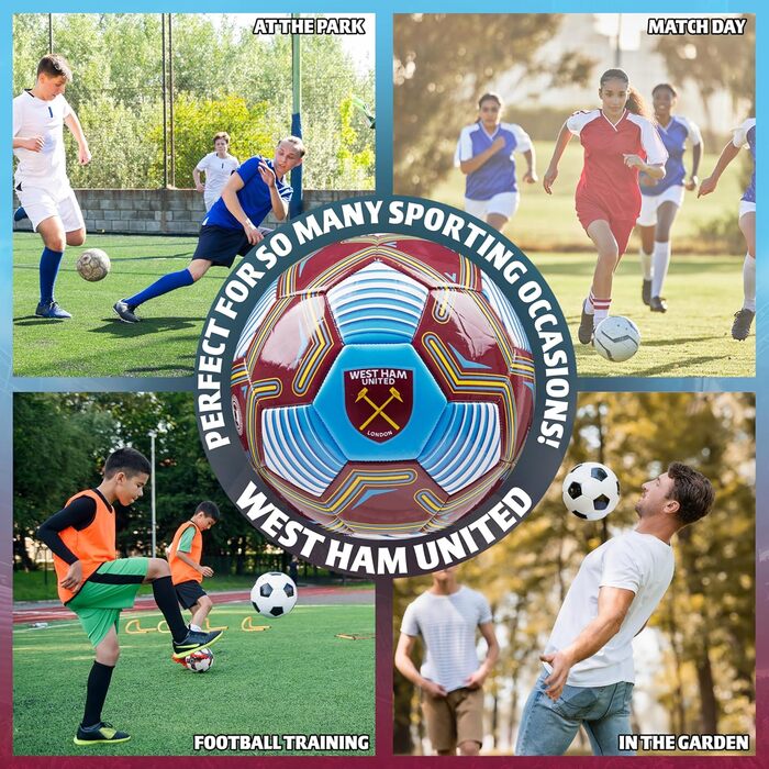 Футбольний м’яч West Ham United FC, офіційний, розмір 3/4/5, подарунок для фанатів