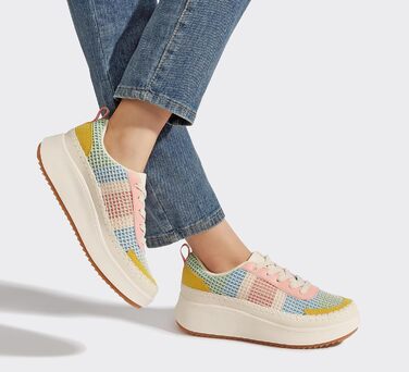 Кросівки жіночі Lucky Step на платформі з камінням, рожево-жовті, повсякденні, 39 EU