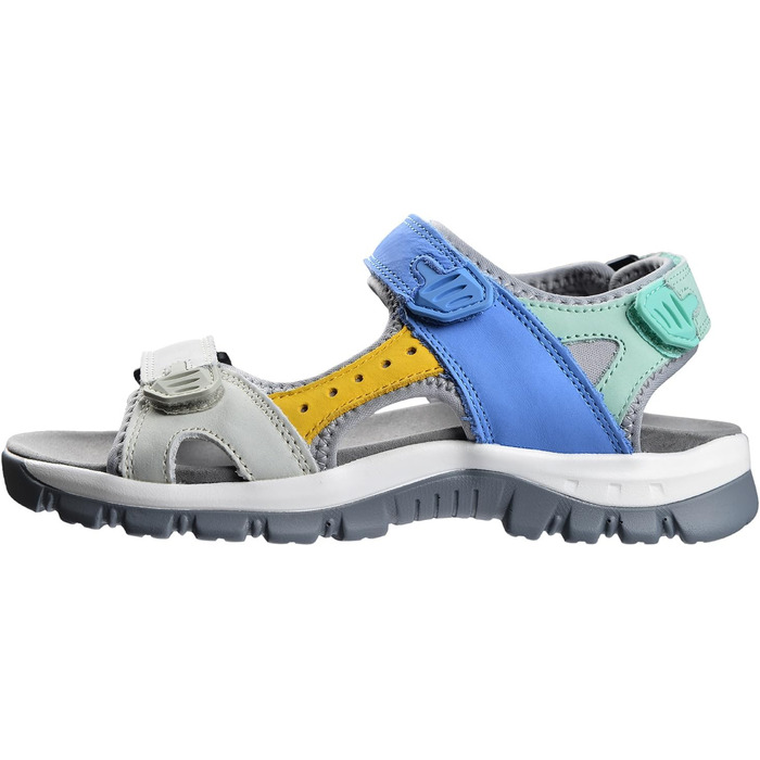 Жіночі спортивні сандалі Harssidanzar для літа та активного відпочинку - шкіра, регульовані ремінці, зелено-блакитні (36 EU)