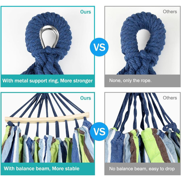 Гамак для відпочинку на природі: Outdoor, для кемпінгу, з дерев'яною перекладиною, ременями кріплення та сумкою. Підходить для дому, балкону, тераси, саду, подорожей з рюкзаком (світло-зелений)