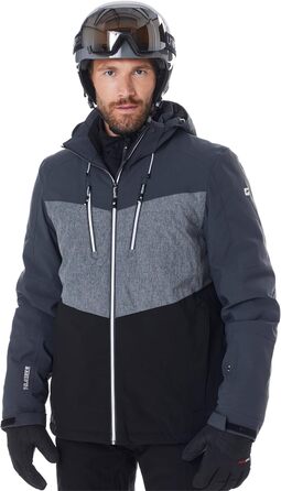 Killtec KSW 45 Mn - чоловіча/жіноча куртка для катання на лижах з капюшоном та снігозахистом, темно-антрацитова