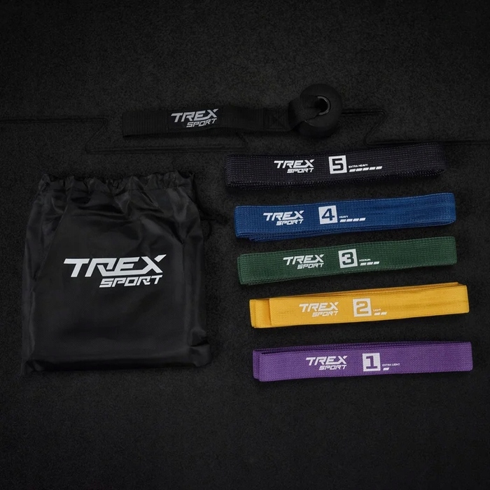 Набір еспандерів-гумок Trex Sport TX-005PBA, 2,5-25 кг, 5 шт.