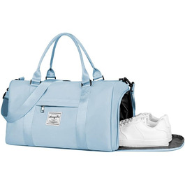 Спортивна сумка Flintronic для подорожей, валіза-мішок з відділенням для взуття та мокрих речей, водонепроникна сумка для ночівлі та багажу, чорна (#2 синя)