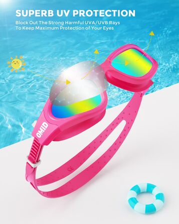 Дитячі окуляри для плавання OMID P2mini з поляризацією, комфортні для дітей 6-14 років (P2MINI-Rose-Gold)