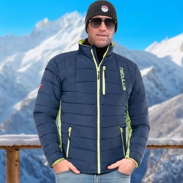 Зимова куртка Nebuus GRAFFITY для чоловіків (темно-синій/лаймовий, розмір S)