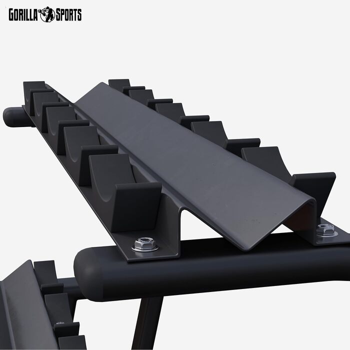 Стійка для гантелей GORILLA SPORTS, 2-рівнева, 121x65x100 см, до 250 кг, сталева, підставка для гантелей, органайзер для гантелей