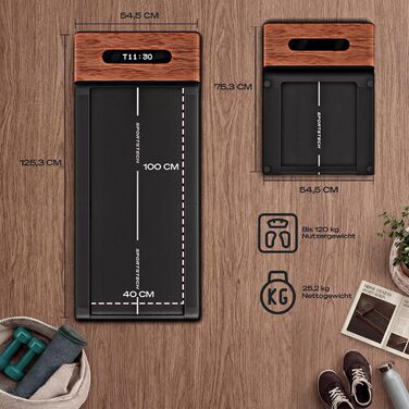 Бігова доріжка Sportstech WalkingPad Pro для дому: складана, до 8 км/год, з лічильником кроків, для офісу, 120 кг, з додатком, тиха, німецька якість