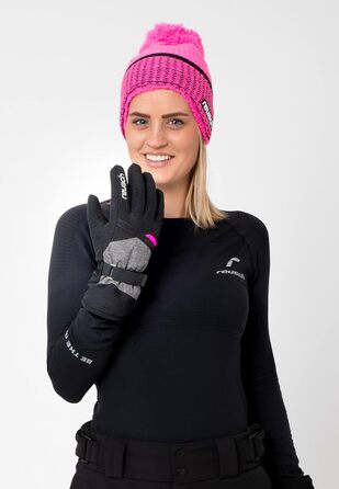 Жіночі лижні рукавички Reusch Hellen R-TEX XT чорні з рожевим, розмір 8