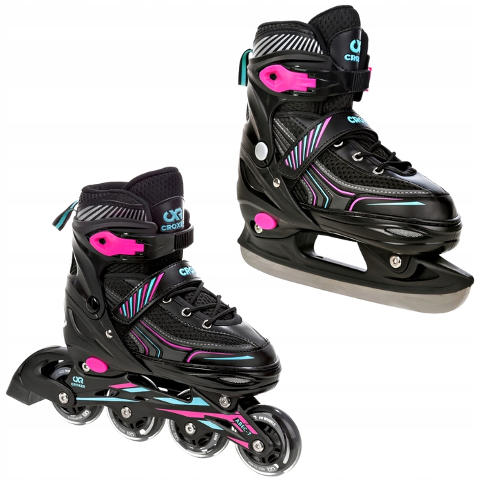 Ролики-ковзани 2в1 Croxer Optima (регульовані), Mint/Pink, 39-42