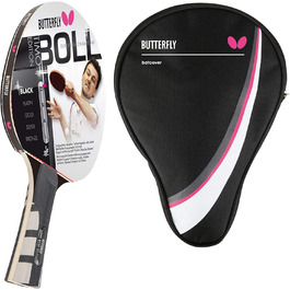Професійна ракетка для настільного тенісу Butterfly Timo Boll Black 85030 з анатомічною ручкою, ITTF-сертифікованим накладкою Wakaba, у комплекті з чохлом DC1, для технічно підготовлених гравців