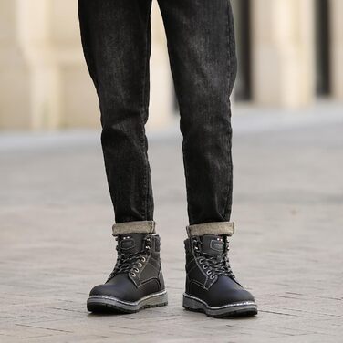 Чоловічі зимові черевики ANALEAF - теплі зимові чоботи для вулиці, водонепроникні, з антиковзкою підошвою, трекінгові, зелені (чорні, 42 EU)