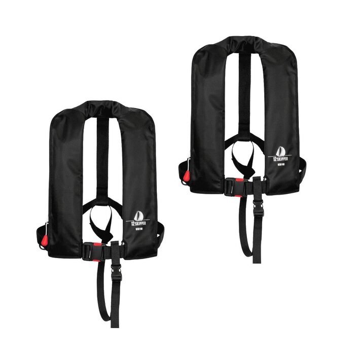 Надувні рятувальні жилети 165N Classic ISO UML з поясом (2 шт., чорний)