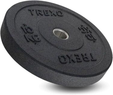 Олімпійський бампер-диск TREXO 10 кг, гумовий, для штанги 50 мм, для кросфіту та силових тренувань
