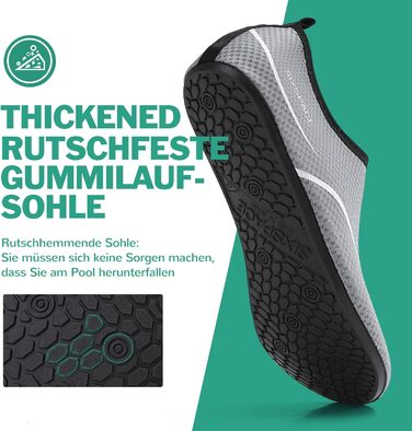 Чоловічі та жіночі аквашузи Sixspace для плавання, серфінгу, йоги. Швидка сушка, дихаючі, slip-on. Розмір 47 EU