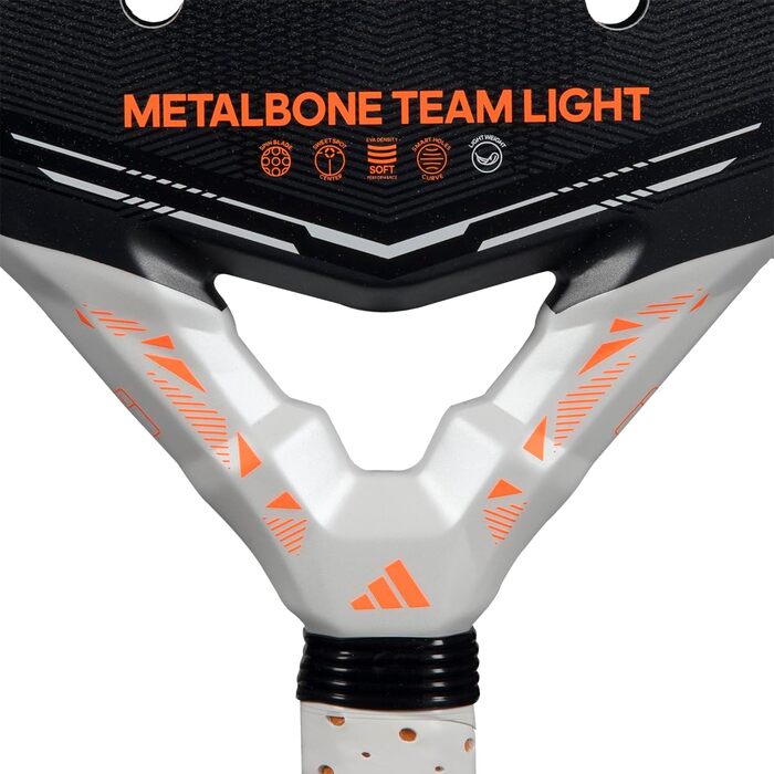 Ракетка для падел Adidas Metalbone Team Light 2026 (466г) - чорна, повна поверхня