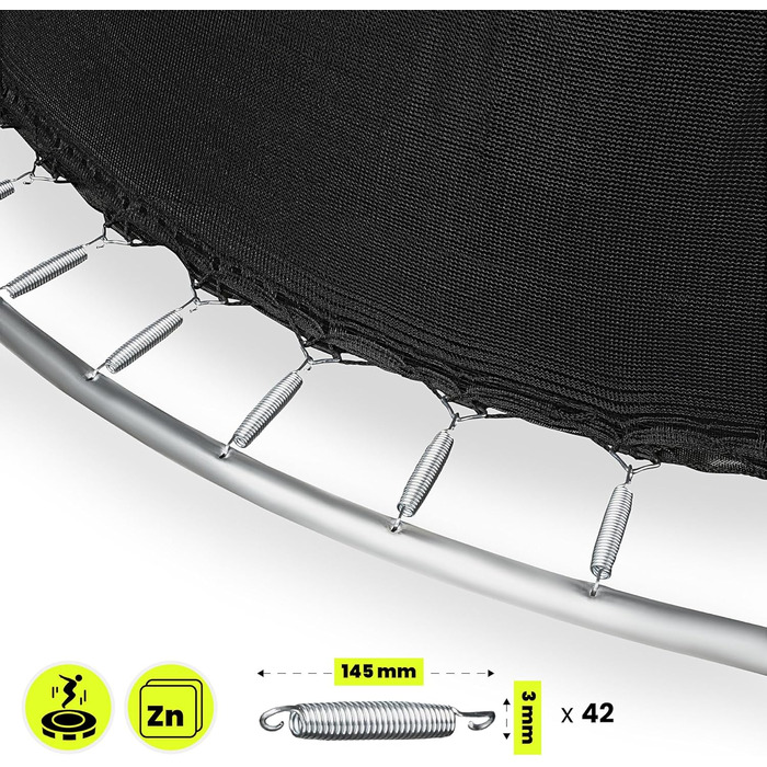 Трамплін гірчастий Hypermotion Outdoor для дітей 244/305/366/430/487 см - Швидковисихаючий, водонепроникний, чудова пружність, для саду (діаметр 244/305/366/430/487 см)