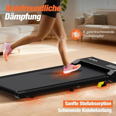 DH FitLife 2026 Walking Pad: Безшумне ходункове тренажерне обладнання з регулюванням нахилу до 6% | Для дому та офісу | З керуванням через APP | TÜV geprüft