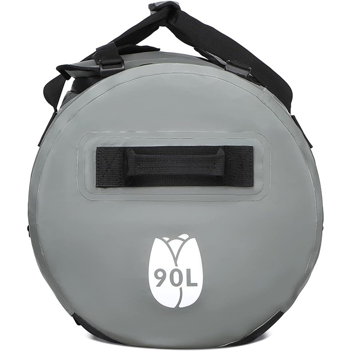 Велика водонепроникна спортивна сумка-рюкзак 90L для чоловіків, сіра, Duffel Bag для подорожей і спорту