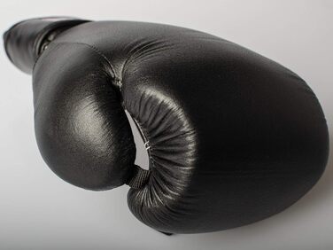 Боксерські рукавички PAFFEN SPORT KIBO зі справжньої шкіри для боксу, кікбоксингу, муай-тай та інших єдиноборств, чорні, 12 унцій
