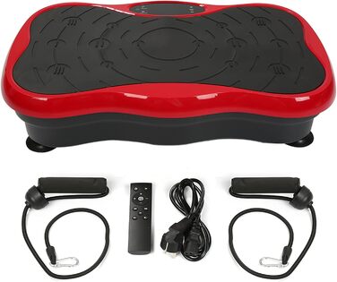 Віброплатформа Willonin для схуднення з LCD-дисплеєм, Bluetooth, USB, 2 стрічки опору, пульт ДК (чорно-червона)