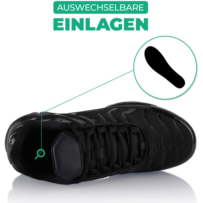 Спортивні кросівки для жінок та чоловіків з амортизацією, легкі бігові кросівки (45 EU, Чорний)