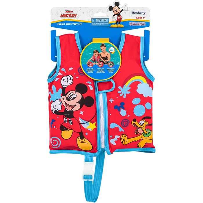 Дитячий жилет для плавання Bestway Swim Safe ABC Disney Junior Mickey & Friends, рівень B, 1-3 роки, червоний