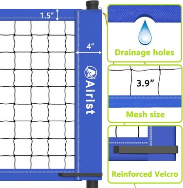 Портативний волейбольний набір: сітка, стійки, м'яч та сумка. Ідеально для саду та пляжу.