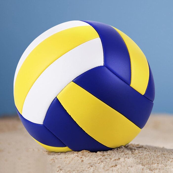 Волейбольний м'яч Perfeclan Standard 5 для залу, басейну, активного відпочинку. Синій, жовтий, з помпою