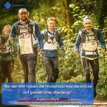 Треткінгові палиці HrubyRoad® - телескопічні, складні | Палиці для Nordic Walking для жінок та чоловіків | Стабільні палиці для трекінгу [з 6 насадками] | Ручки з натурального корку