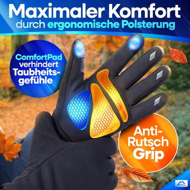 Велосипедні рукавички Nextcover® Winter з ThermoShield 2.0 для чоловіків та жінок, розмір S-XXL. Теплі та водонепроникні зимові рукавички для велосипеда.