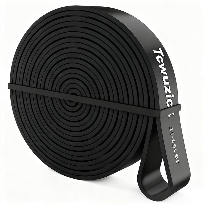 Гумові стрічки для фітнесу Resistance Bands 5 рівнів навантаження, чорні (25-65 lbs) з анкерним кріпленням та ручками