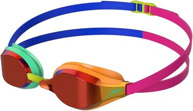 Окуляри для плавання Speedo Fastskin Speedsocket 2 з дзеркальними лінзами, унісекс, зелено-оранжеві, універсальний розмір