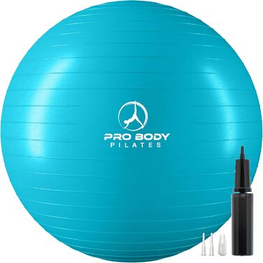 Фітнес-м'яч ProBody Pilates Gymnastikball 55 см - анти-вибуховий, для йоги та фітнесу (синій)