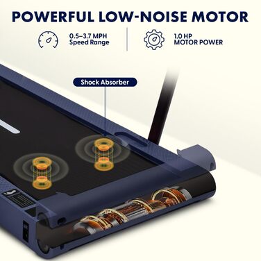 Бігова доріжка Squatz 2-in-1 Walking Pad для ходьби та бігу, синя