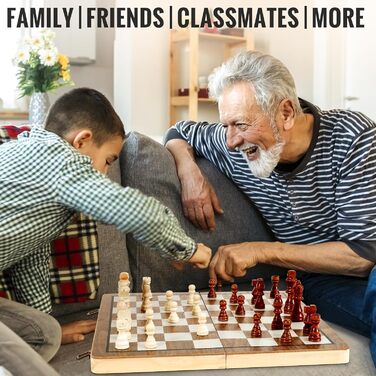 Магнітний набір для гри в шахи з дерева HAVNIDY, ручної роботи, складаний, з місцем для зберігання, для подорожей та сімейних ігор