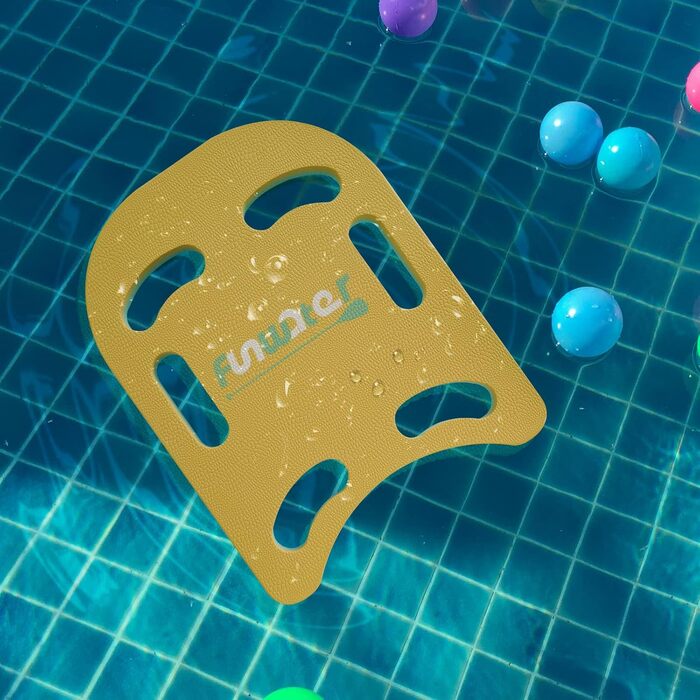 Дошка для плавання FunWater для дітей та дорослих, тренажер для навчання плаванню з пінополіетилену (PE), допомога для покращення стилю плавання, мультяшний дизайн (37x27см, жовто-зелена)