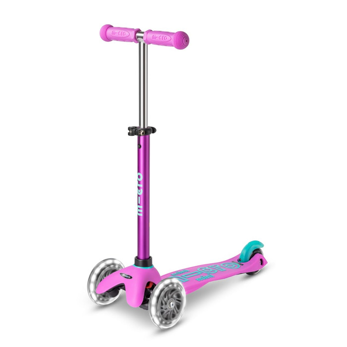 Самокат дитячий Micro Deluxe Kinder Scooter з регульованим кермом та підсвіткою коліс, лавандовий