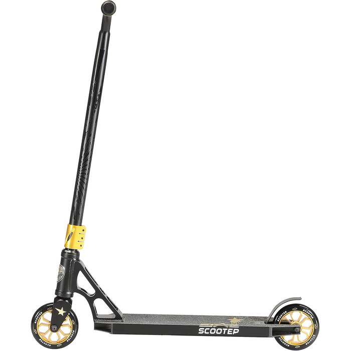 Трюковий самокат STAR SCOOTER Pro Sport 120мм, алюмінієвий, HIC, для дітей від 7 років і дорослих, чорний/золотий