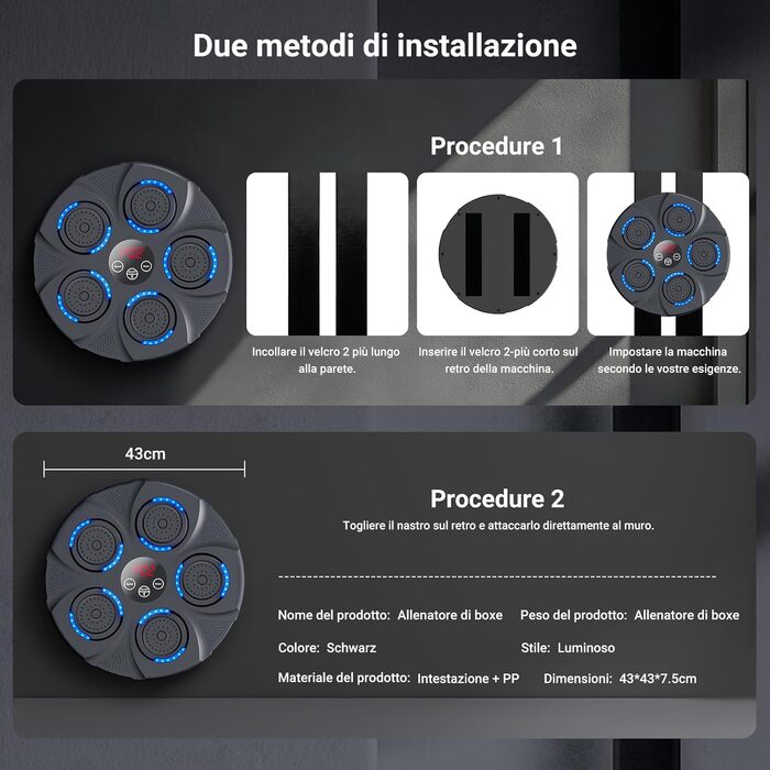 Боксерський тренажер NVKHG з музикою, портативний Bluetooth, для дорослих та дітей, з боксерськими рукавичками, обладнання для дому, офісу, фітнес-клубу XL